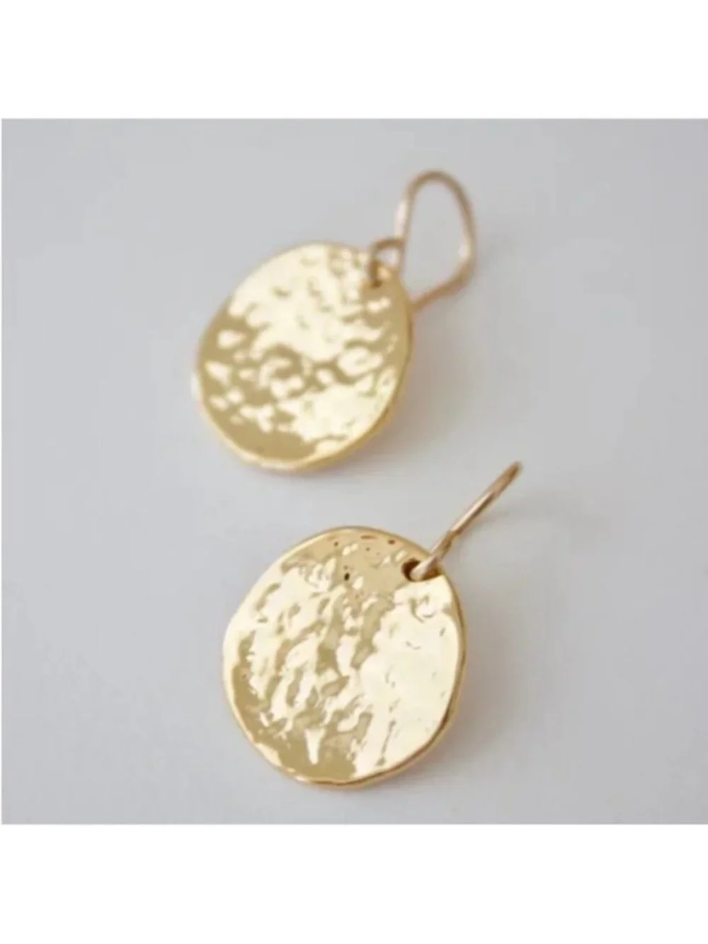 New! Leni Gold Disk Drop Earrings (2003) NWOT